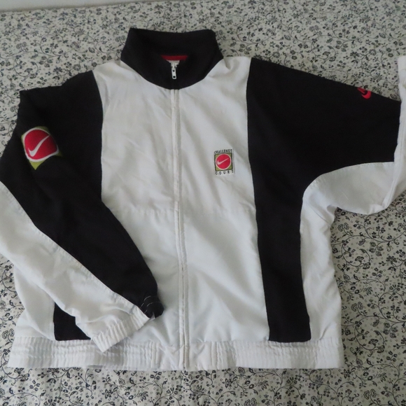 VTG 1994 Nike Challenge Court Agassi Tennis Windbreaker Track Jacket Mens S 90s - Picture 1 of 10